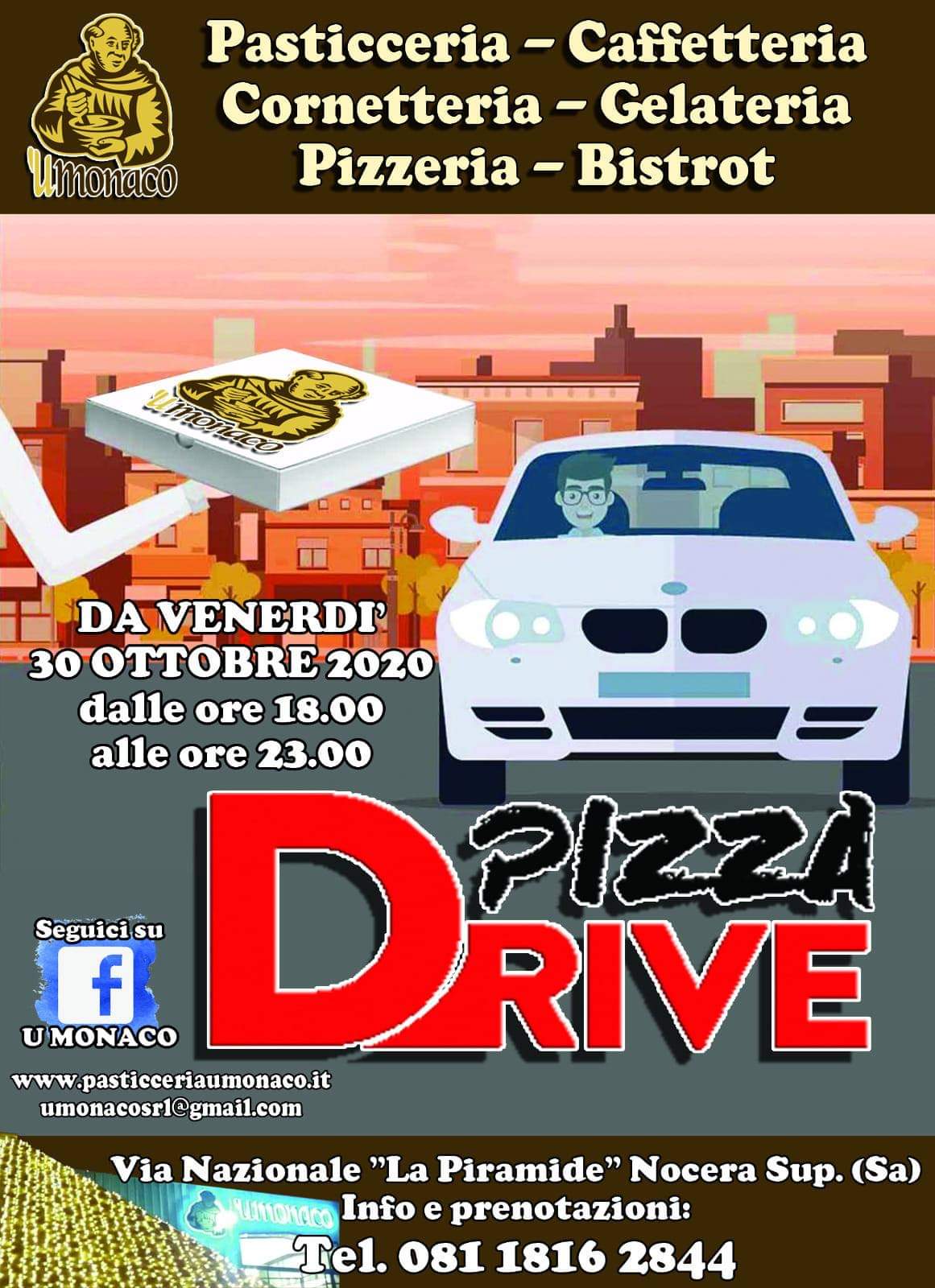 ‘U Monaco, VENERDI’ INAUGURAZIONE DELLA LINEA PIZZA DRIVE