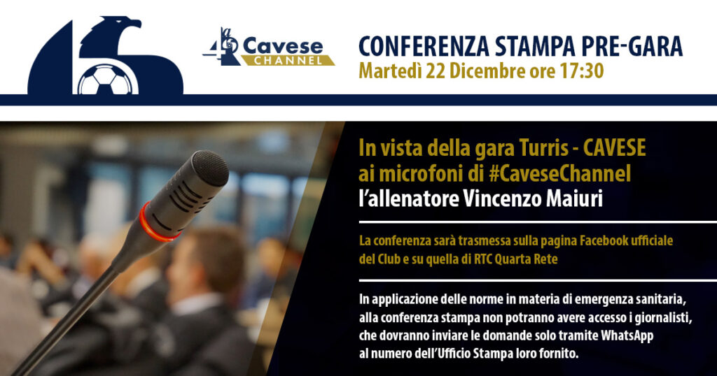 Turris vs Cavese – Domani Maiuri in conferenza stampa