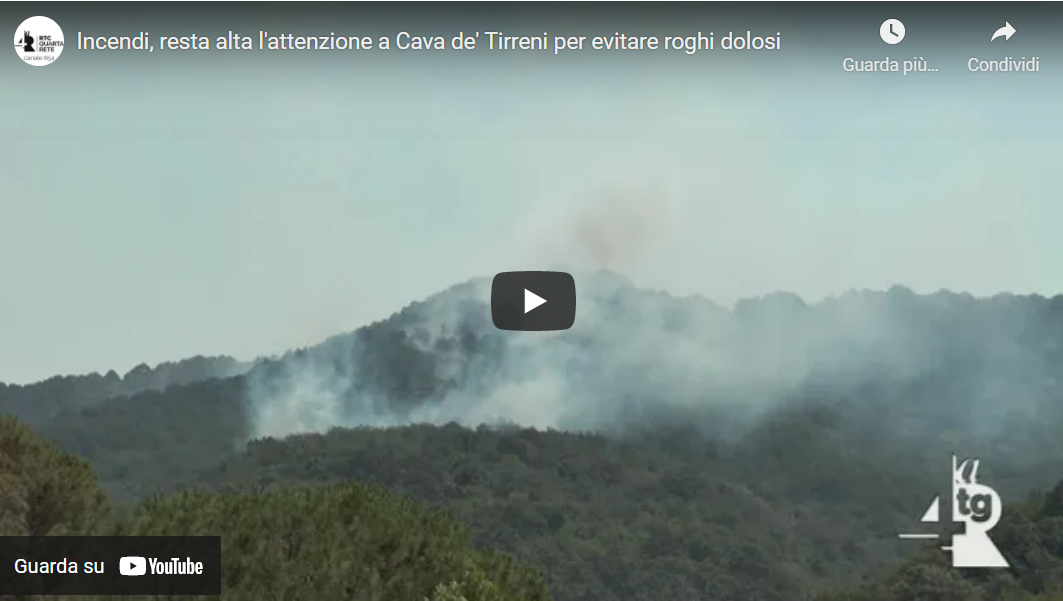 Incendi, resta alta l’attenzione a Cava de’ Tirreni (VIDEO)