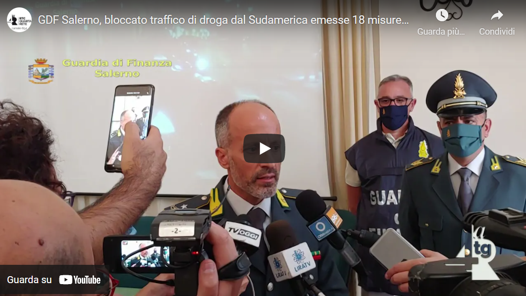 GDF Salerno, bloccato traffico di droga dal Sudamerica emesse 18 misure cautelari [VIDEO]