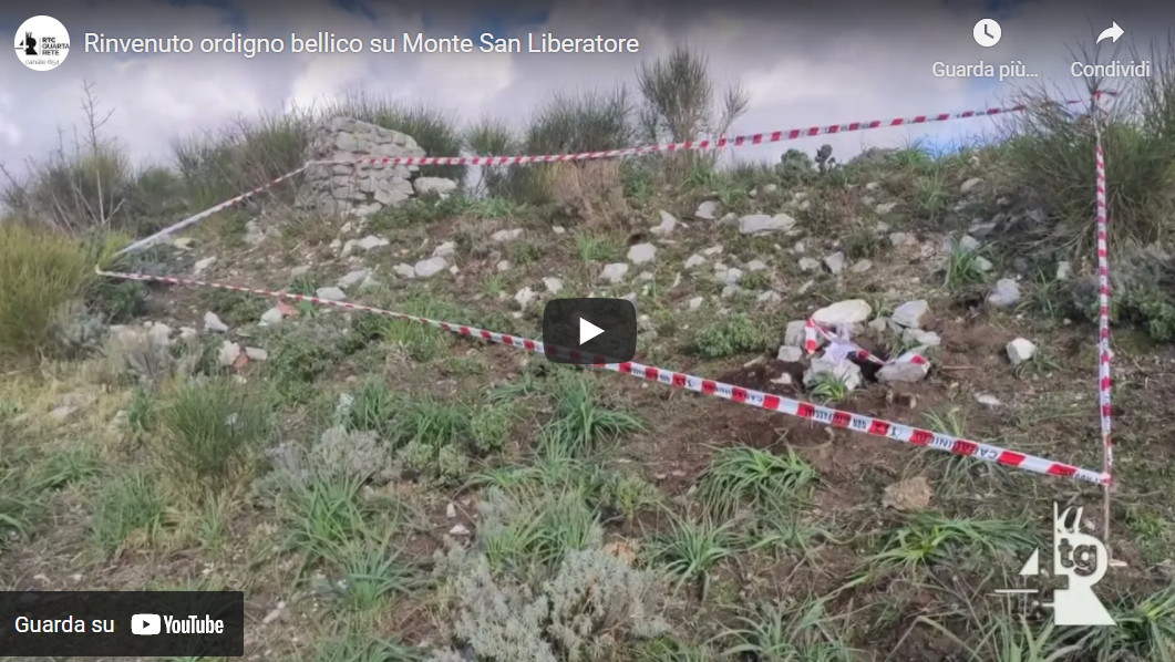 Ordigno bellico rinvenuto su monte San Liberatore (VIDEO)