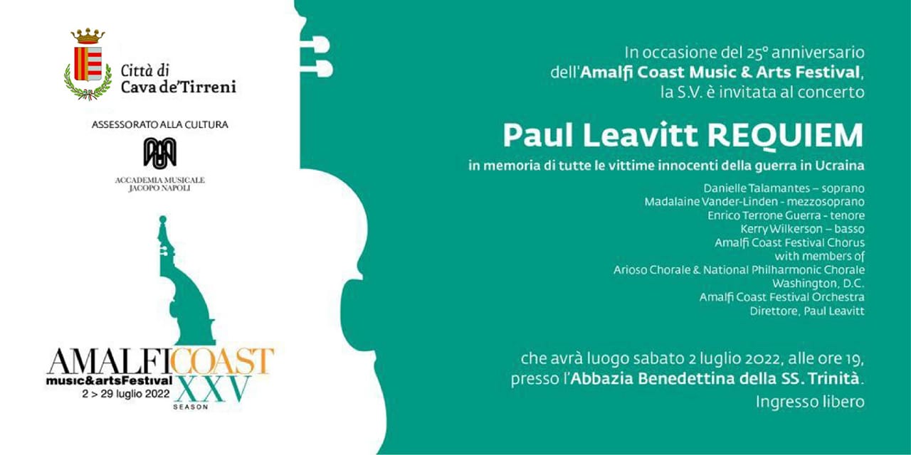 Sabato 2 Luglio, gran concerto “Paul Leavitt Requiem” all’Abbazia Benedettina