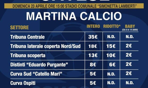 Cava de’ Tirreni, febbre Cavese: procede spedita la vendita dei biglietti per la partita di domani