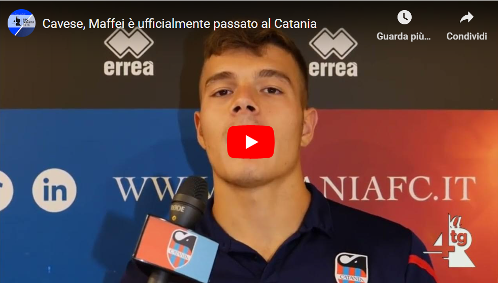 Cavese, un giocatore con 44 presenze in prima squadra passa al Catania