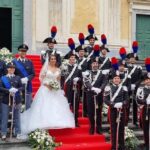 Cava de’ Tirreni, per il matrimonio di Chiara e Davide al Duomo una festa di familiari, amici, Polizia di Stato ed Arma dei Carabinieri